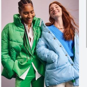 J. Crew Blue Puffer Coat